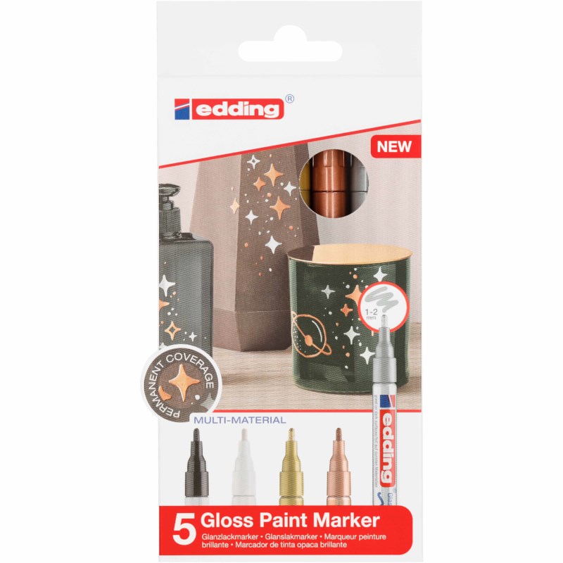 Glanslakmarker | Edding 751 | Metallic | 5 stuks 