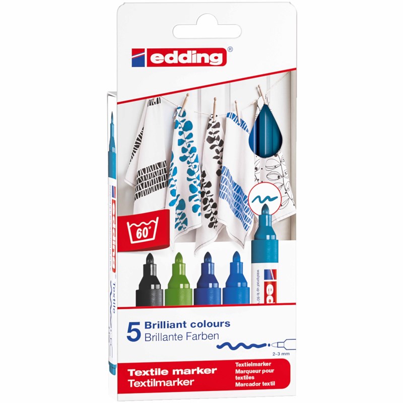 Textielstift | Edding | Cool | 4500 | 5 stuks