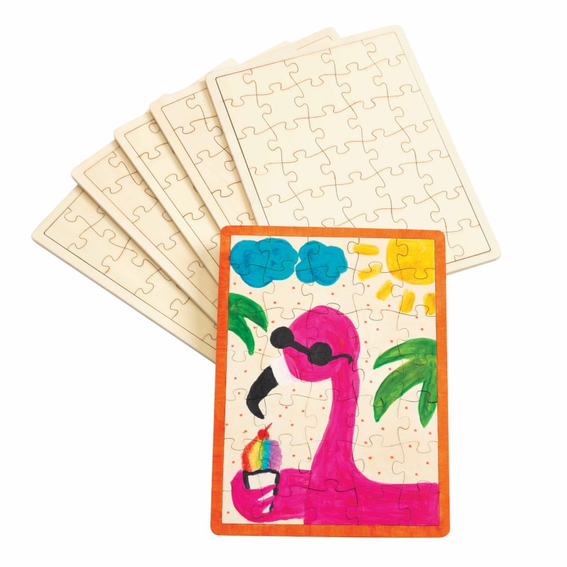 Houten puzzel | Blanco | 28 x 20.5 cm | 6 stuks