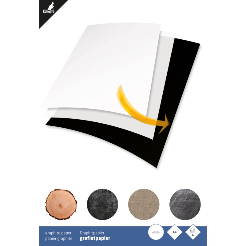 Grafietpapier | Kangaro | Wit | A4 | 8 vel