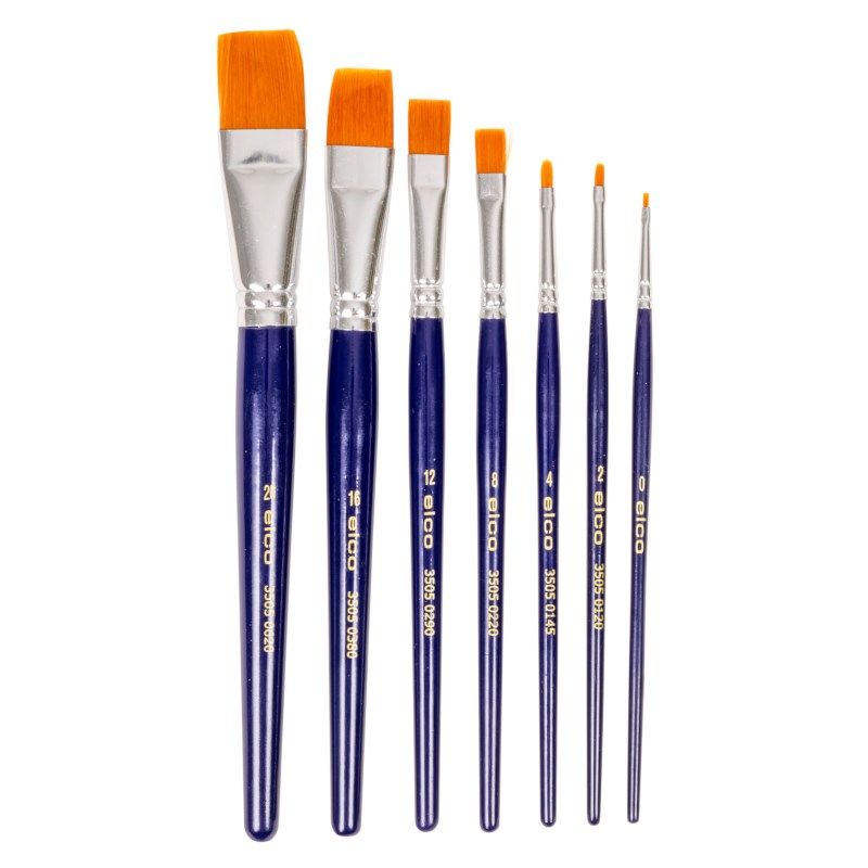 Penselen | Plat | Assortiment | Elco | 30 stuks