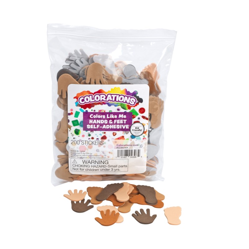 Foam | Handjes en voetjes | Huidskleuren | Zelfklevend | 200 stuks