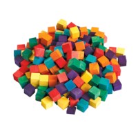 Houten blokjes | 1.5 x 1.5 cm | Assorti | 196 stuks