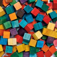 Houten blokjes | 1.5 x 1.5 cm | Assorti | 196 stuks