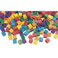 Houten blokjes | 1.5 x 1.5 cm | Assorti | 196 stuks