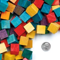 Houten blokjes | 1.5 x 1.5 cm | Assorti | 196 stuks