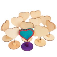 Houten hart | Beweegbaar | 12,5 x 7.5 cm | 12 stuks