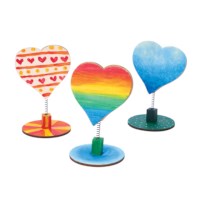 Houten hart | Beweegbaar | 12,5 x 7.5 cm | 12 stuks