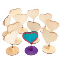 Houten hart | Beweegbaar | 12,5 x 7.5 cm | 12 stuks