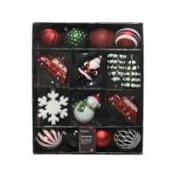 Kerst versiering mix | Rood groen wit | 25 stuks