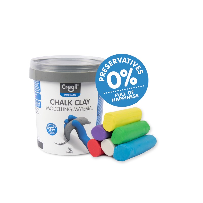 Chalk Clay | Stoepkrijt klei | Creall | 6 kleuren | 750 gram