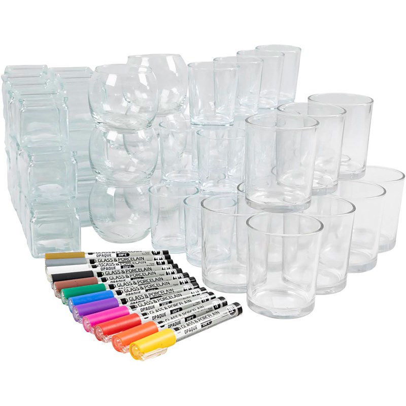 Knutselpakket groot |  Waxinelichtjes versieren