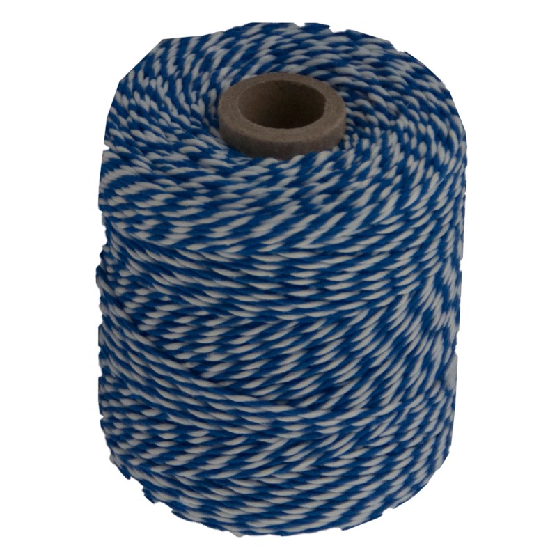 Touw katoen | Ledent | 125 meter | Wit/blauw