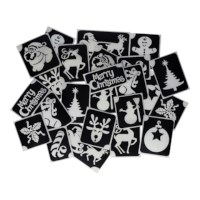 Schmink sjablonen | Glitter tattoo | Superstar | Kerst | 24 stuks