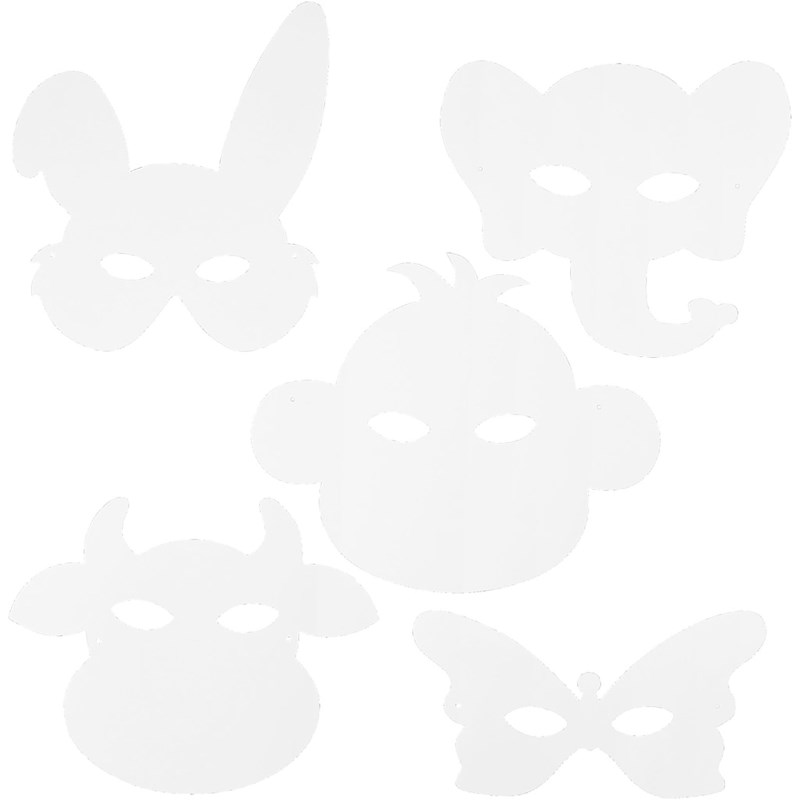 Maskers | Dieren | Wit | 16 stuks