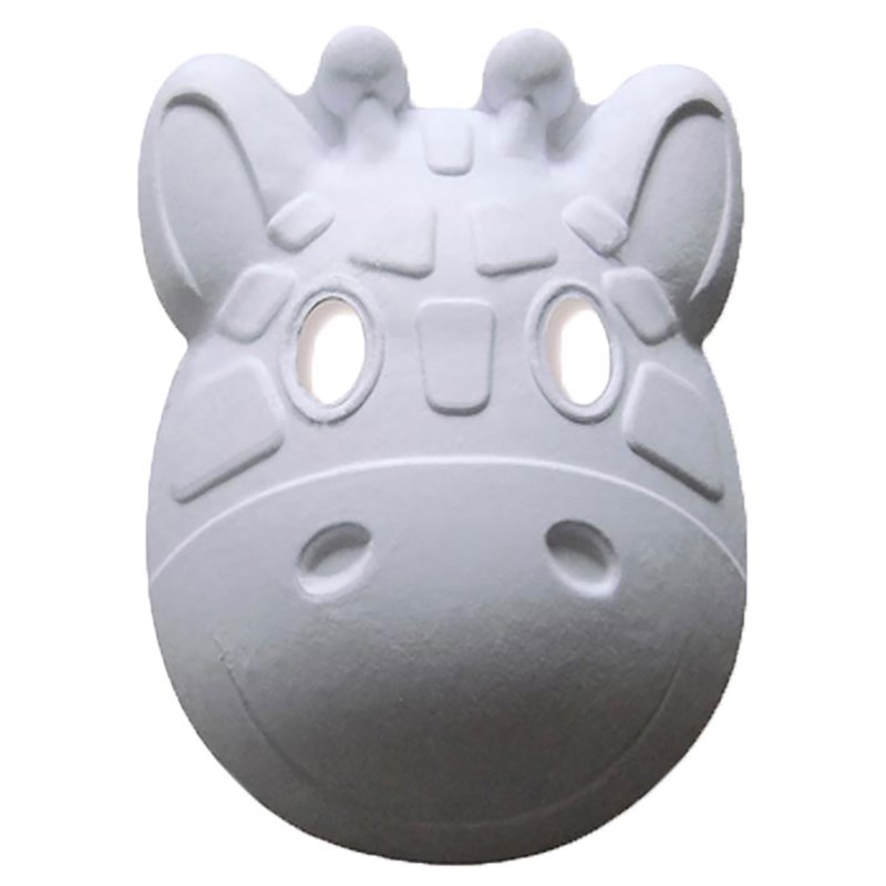 Masker | Papier-maché | Giraffe | Wit 