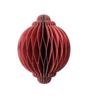 Papieren kersthanger kerstbal | Rood | 30 x 40 cm