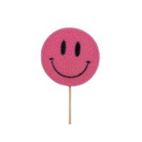 Smiley | Roze | 8 cm | 6 stuks