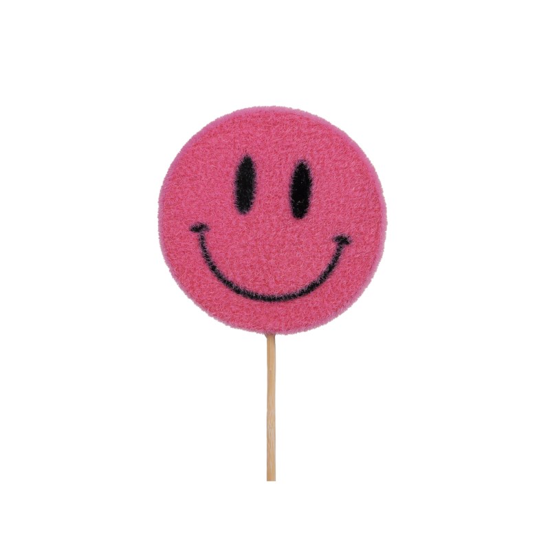 Smiley | Roze | 8 cm | 6 stuks