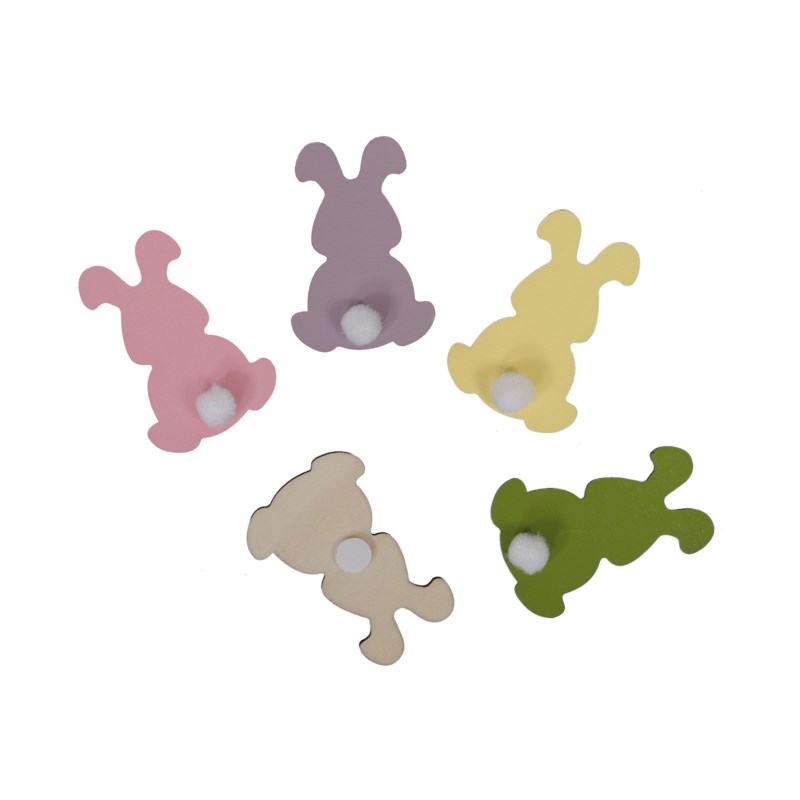 Konijntjes | Hout | 3.5 x 5 cm | 36 stuks