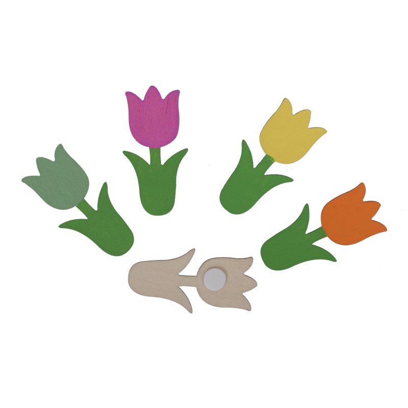 Tulpen | Hout | 3 x 6 cm | 36 stuks