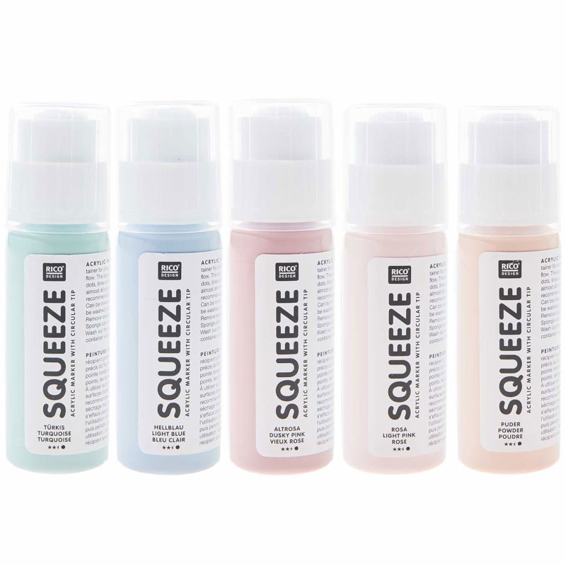 Squeeze marker | Rico design | Pastel | 5 x 60 ml