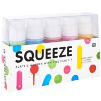 Squeeze marker | Rico design | Regenboog | 5 x 60 ml
