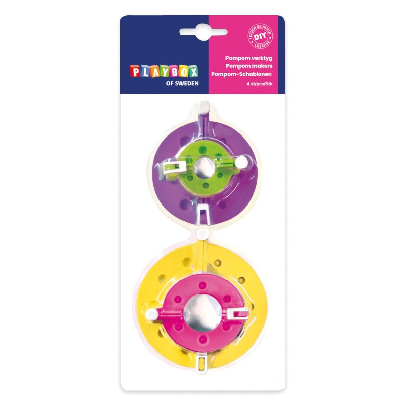 Pompon maker | Playbox | 4 stuks