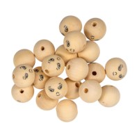 Houten bal | Playbox | Gezichtjes | 20 stuks
