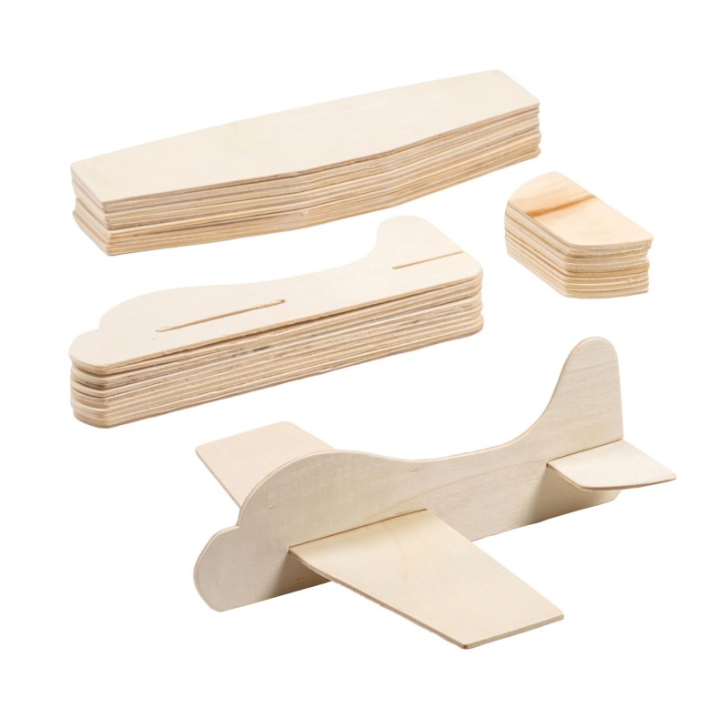 Vliegtuig hout | Playbox | 12 stuks