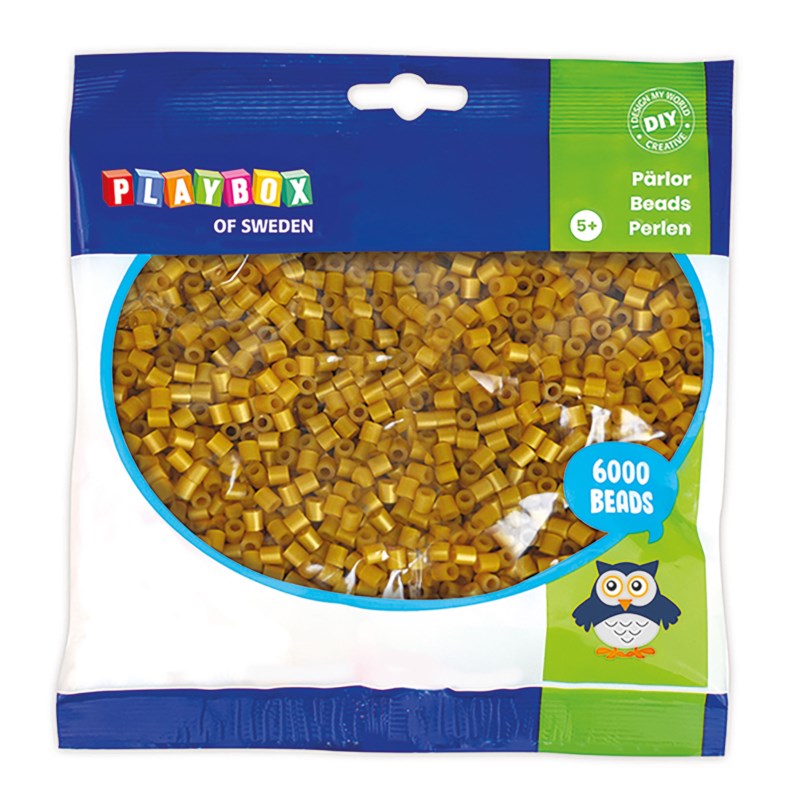 Strijkkralen | Playbox | Goud | 6000 stuks