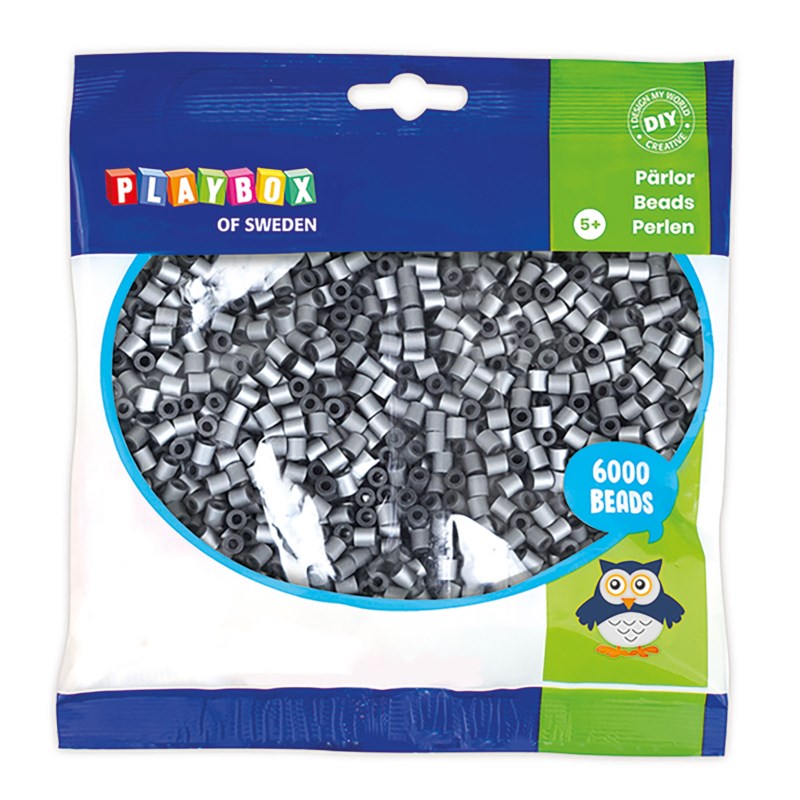 Strijkkralen | Playbox | Zilver | 6000 stuks