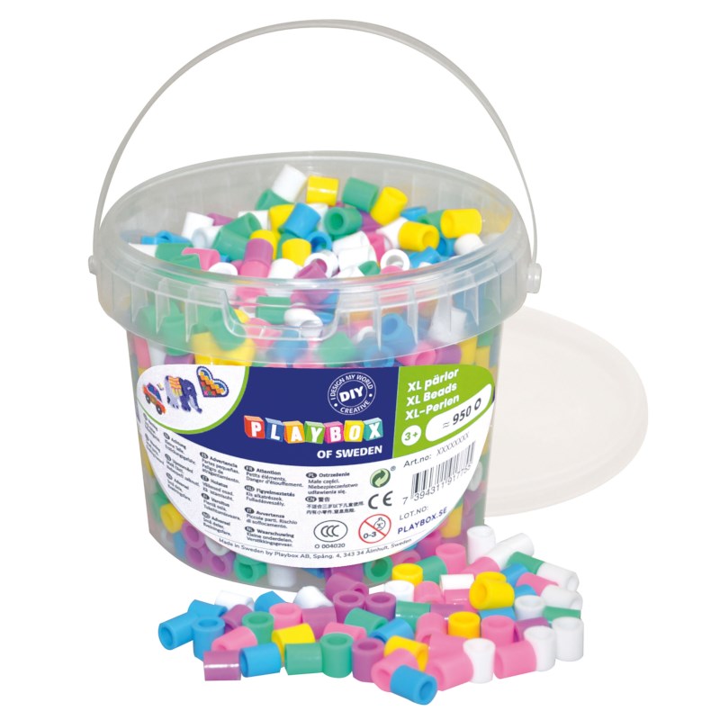 Strijkkralen maxi | Playbox | Pastel | 900 stuks 