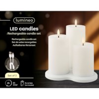 LED kaars | Lumineo | Warm wit | Assorti | 3 stuks