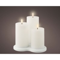 LED kaars | Lumineo | Warm wit | Assorti | 3 stuks