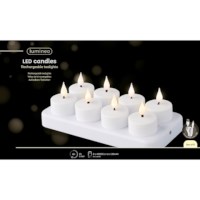 LED waxinelicht | Lumineo | Warm wit | Oplaadbaar | 8 stuks