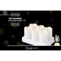 LED waxinelicht hoog | Lumineo | Warm wit | Oplaadbaar | 6 stuks