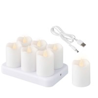 LED waxinelicht hoog | Lumineo | Warm wit | Oplaadbaar | 6 stuks