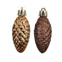 Kerstbal dennenappel | Brons | 12 stuks