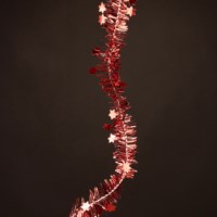 Kerstversiering lametta | Rood ster | 7 meter