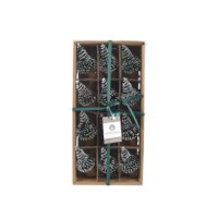 Mini kerstboom op voet  | 8 cm | 12 stuks