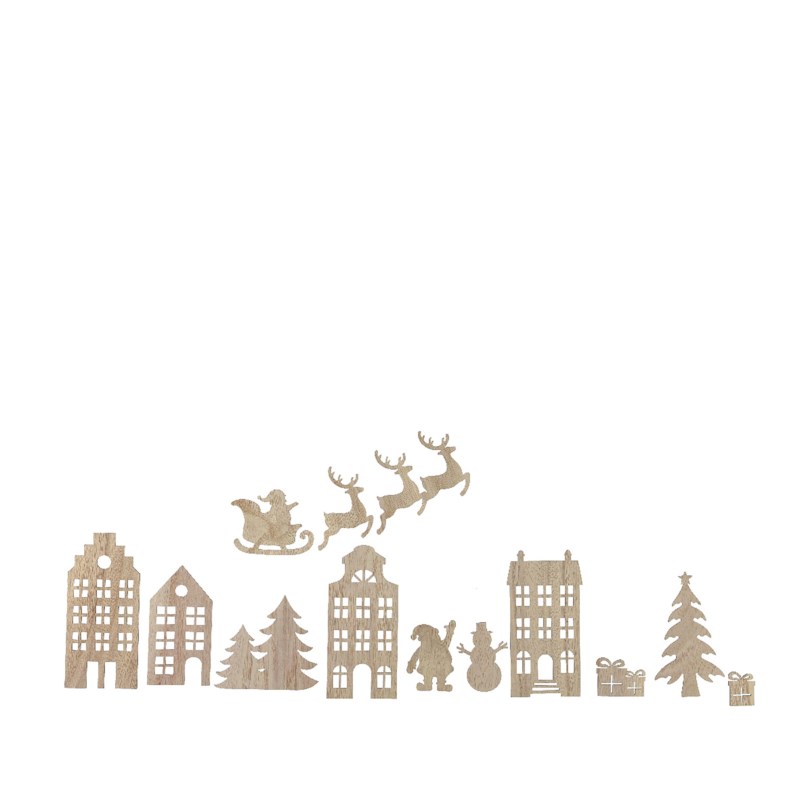 Raamsticker | Huisjes | 13 delig | Bruin