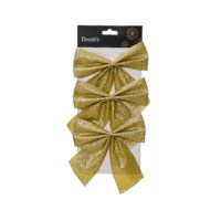 Kerstversiering strik | Goud | 3 stuks