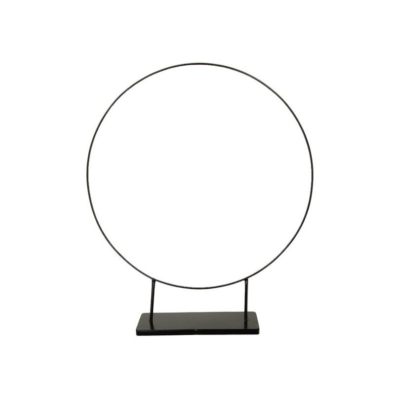 Metalen ring op voet | Diameter 57,5 cm | Zwart
