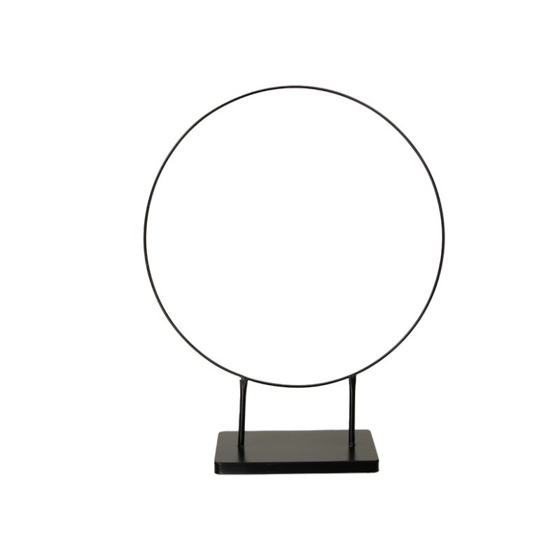 Metalen ring op voet | Diameter 38 cm | Zwart