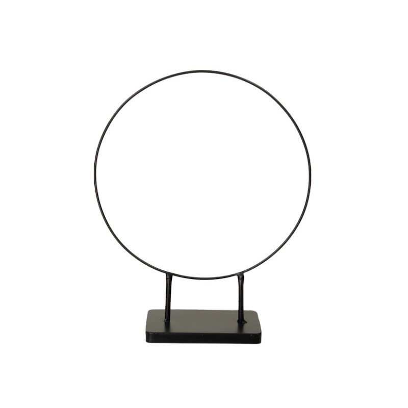 Metalen ring op voet | Diameter 30 cm | Zwart