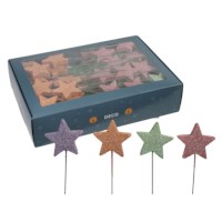 Decoratie sterren op draad | Pastel | 100 stuks