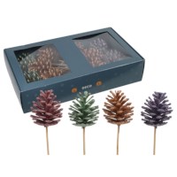 Decoratie dennenappels op draad | Pastel | 12 stuks