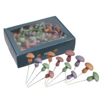 Decoratie paddenstoelen op draad | Pastel | 90 stuks