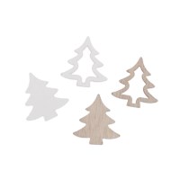 Kerst decoratie | Kerstboom | Hout | 48 stuks